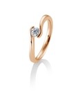 Verlobungsring Solitär Schwungfassung Roségold 750 0,30ct w/si