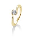 Verlobungsring Solitär Schwungfassung Gelbgold 750 0,40ct w/si