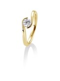 Verlobungsring Solitär Schwungfassung Gelbgold 750 0,60ct w/si