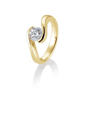 Verlobungsring Solitär Schwungfassung Gelbgold 585 1,00ct w/si