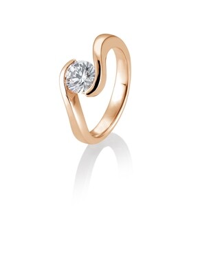 Verlobungsring Solitär Schwungfassung Roségold 585 1,00ct w/si
