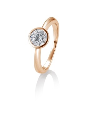 Verlobungsring Solitär Zargenfassung, verwischte Fassung Roségold 585 1,00ct w/si