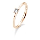 Verlobungsring Solitär Krappenfassung, Roségold 750 0,15ct w/si