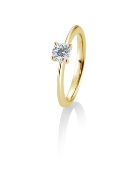 Verlobungsring Solitär Krappenfassung, Gelbgold 750 0,50ct w/si