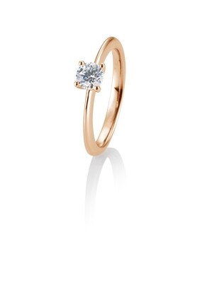 Verlobungsring Solitär Krappenfassung, Roségold 750 0,50ct w/si