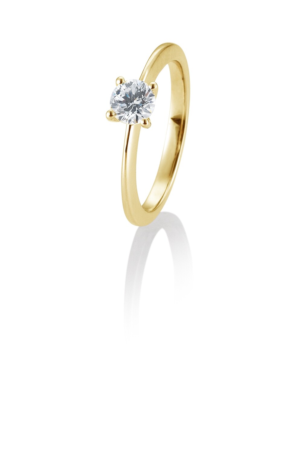 Verlobungsring Solitär Krappenfassung, Gelbgold 585 0,60ct w/si