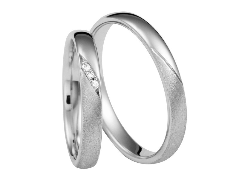 Eheringe schlicht "es Design , schmal mit höchster Qualität in Weißgold