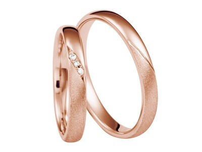 Eheringe schlicht "es Design , schmal mit höchster Qualität in Rotgold