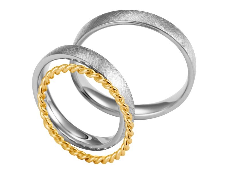 SCHLICHTE EHERINGE IN WEISSGOLD