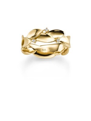 Gelbgold Ring mit Diamanten