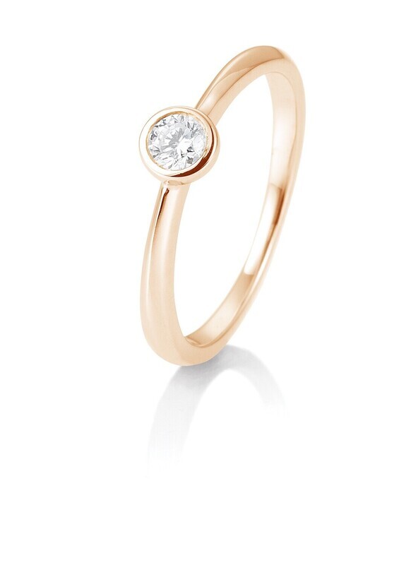 SOLITÄR ZARGENFASSUNG  ROSÉGOLD 750 0,15CT Lupenrein