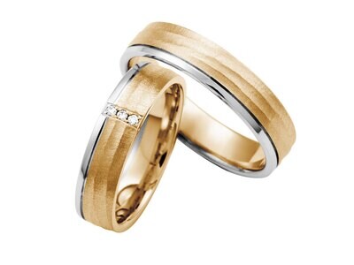 EHERINGSET WEISS MITTEL GOLD BICOLOR RING 585 / 000 GOLDSCHMIEDE JUWELIER EDER FELDBACH