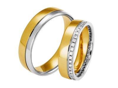 EHERINGSET WEISS GELB GOLD BICOLOR RING 585 / 000 GOLDSCHMIEDE JUWELIER EDER FELDBACH