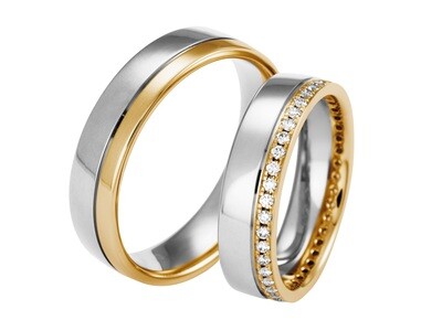 EHERINGSET WEISS MITTEL GOLD BICOLOR RING 585 / 000 GOLDSCHMIEDE JUWELIER EDER FELDBACH