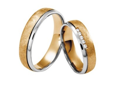 EHERINGSET WEISS MITTEL GOLD BICOLOR RING 585 / 000 GOLDSCHMIEDE JUWELIER EDER FELDBACH