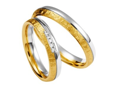 EHERINGSET WEISS GELB GOLD BICOLOR RING 585 / 000 GOLDSCHMIEDE JUWELIER EDER FELDBACH