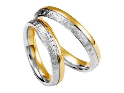 EHERINGSET WEISS GELB GOLD BICOLOR RING 585 / 000 GOLDSCHMIEDE JUWELIER EDER FELDBACH