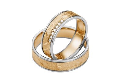 EHERINGSET WEISS MITTEL GOLD BICOLOR RING 585 / 000 GOLDSCHMIEDE JUWELIER EDER FELDBACH