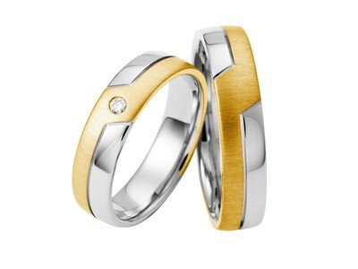 EHERINGSET WEISS GELB GOLD BICOLOR RING 585 / 000 GOLDSCHMIEDE JUWELIER EDER FELDBACH