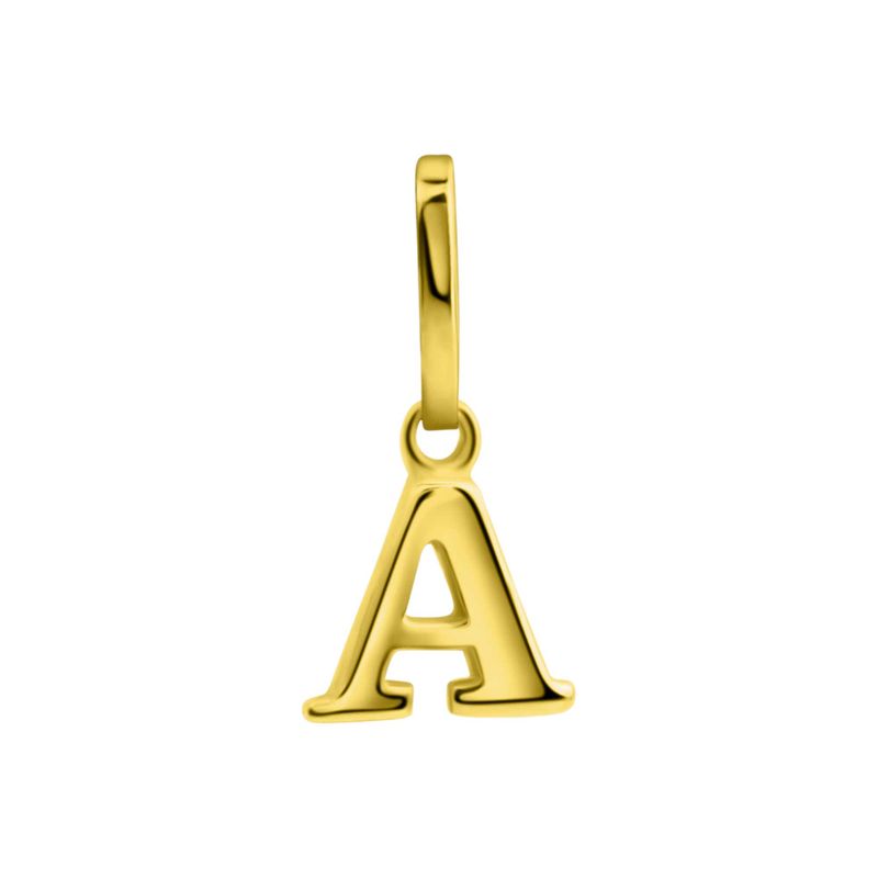 Anhänger Buchstabe A , 585 Gelbgold, 6mm, schlicht