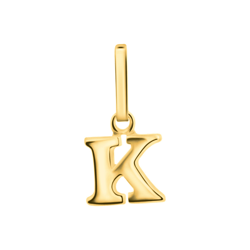 Anhänger Buchstabe K, 585 Gelbgold, 6mm, schlicht