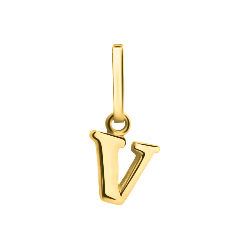 Anhänger Buchstabe V, 585 Gelbgold, 6mm, schlicht