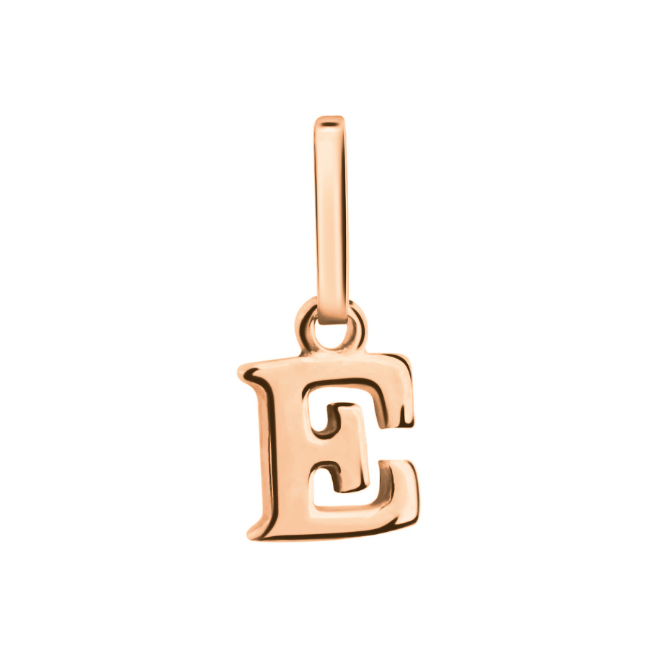 Anhänger Buchstabe E, 585 Rotgold, 6mm, schlicht