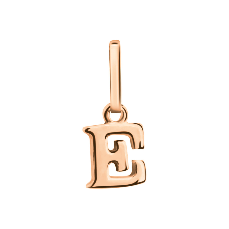 Anhänger Buchstabe E, 585 Rotgold, 6mm, schlicht
