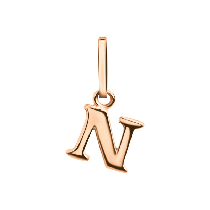 Anhänger Buchstabe N, 585 Rotgold, 6mm, schlicht
