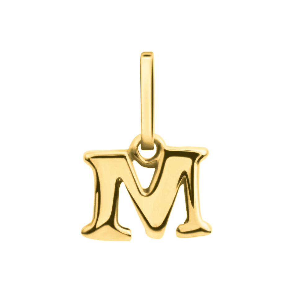 Anhänger Buchstabe M, 585 Gelbgold, 6mm, schlicht