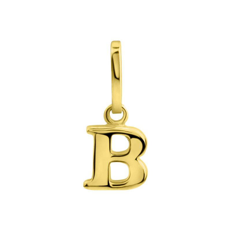 Anhänger Buchstabe B, 585 Gelbgold, 6mm, schlicht
