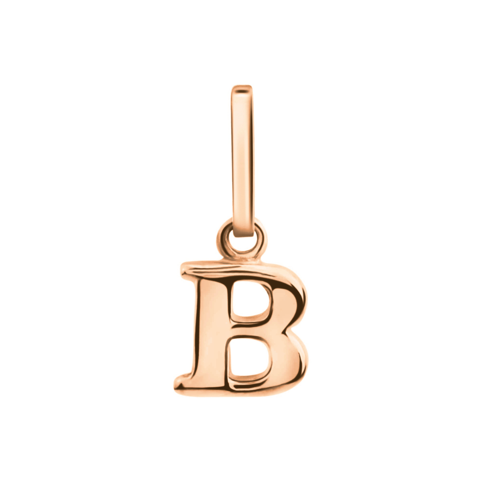 Anhänger Buchstabe B, 585 Rotgold, 6mm, schlicht