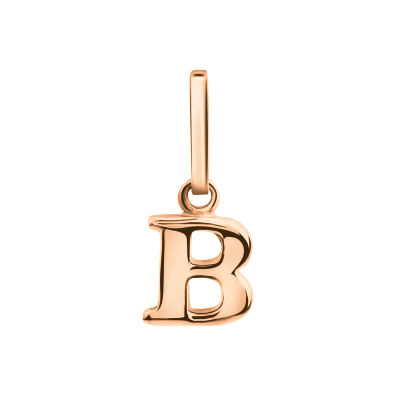 Anhänger Buchstabe B, 585 Rotgold, 6mm, schlicht