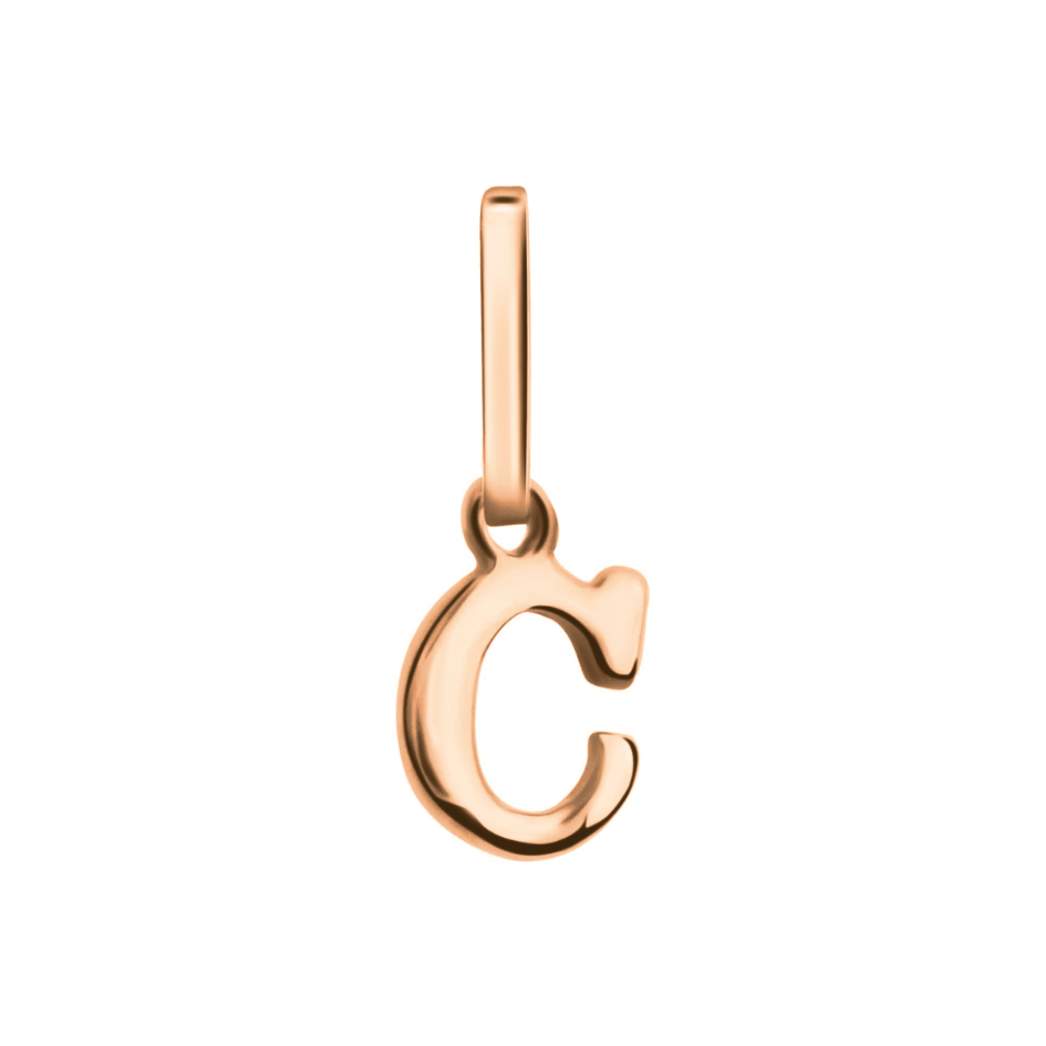 Anhänger Buchstabe C, 585 Rotgold, 6mm, schlicht