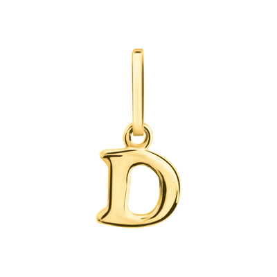 Anhänger Buchstabe D, 585 Gelbgold, 6mm, schlicht