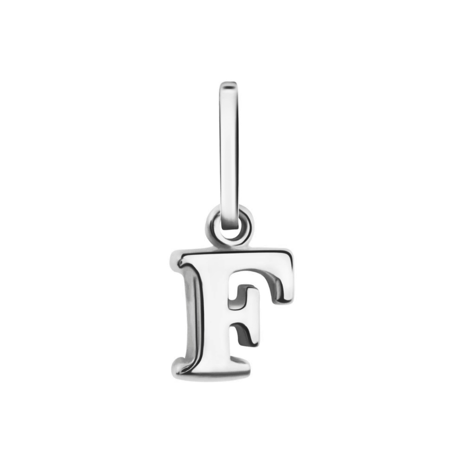 ​Anhänger Buchstabe F, 585 Weißgold, 6mm, schlicht