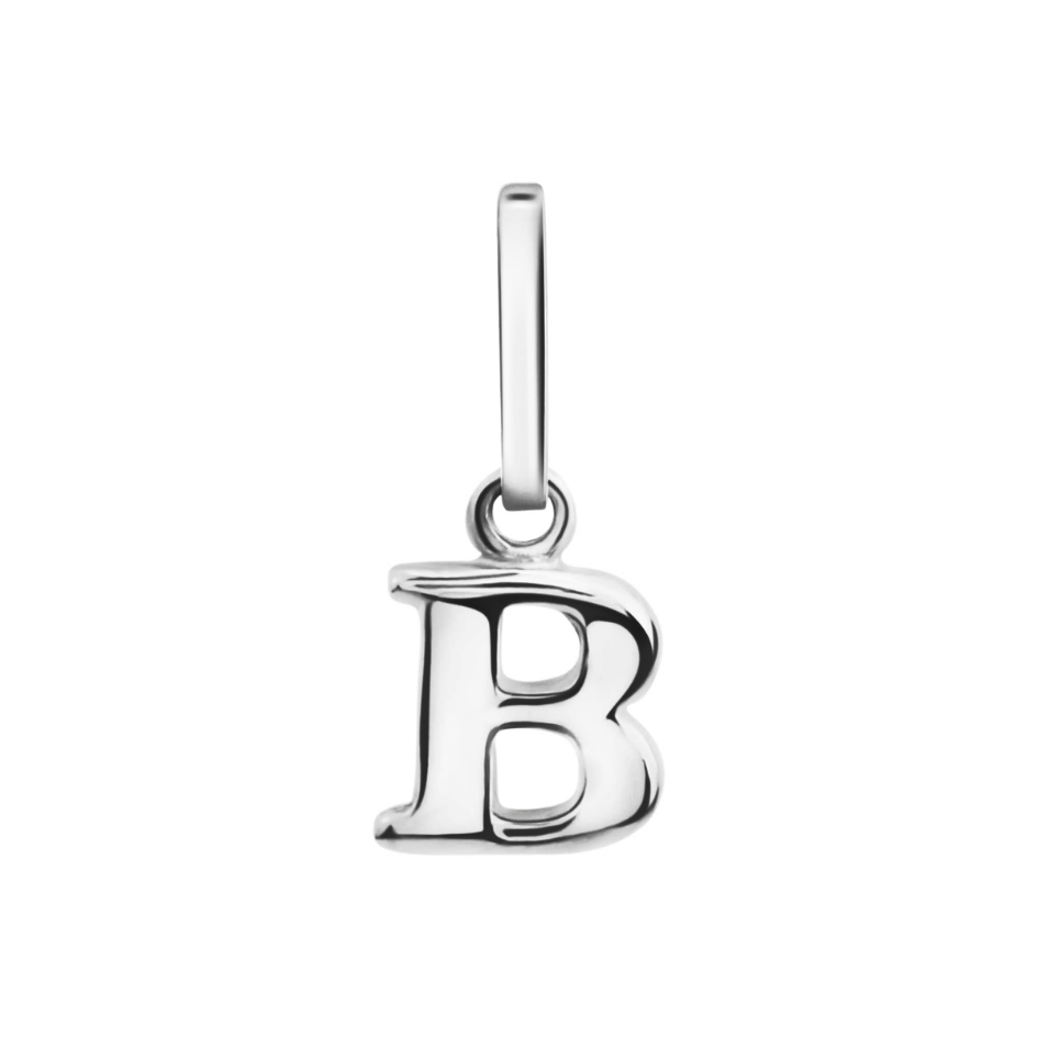 Anhänger Buchstabe B, 585 Weißgold, 6mm, schlicht