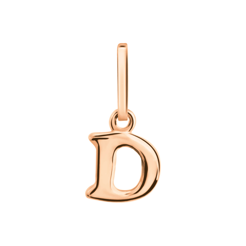 Anhänger Buchstabe D, 585 Rotgold, 6mm, schlicht