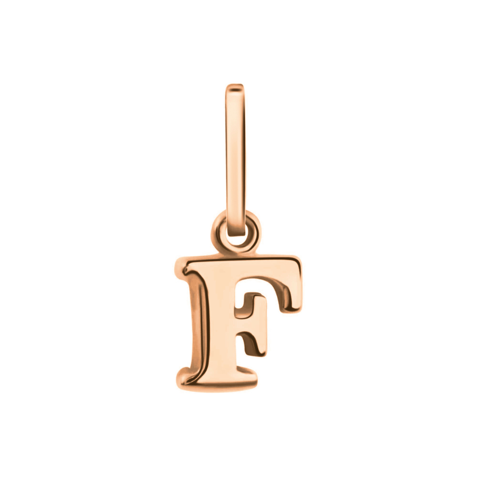 ​Anhänger Buchstabe F, 585 Rotgold, 6mm, schlicht