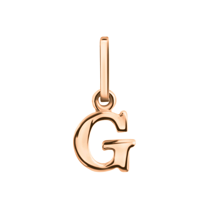 ​Anhänger Buchstabe G, 585 Rotgold, 6mm, schlicht