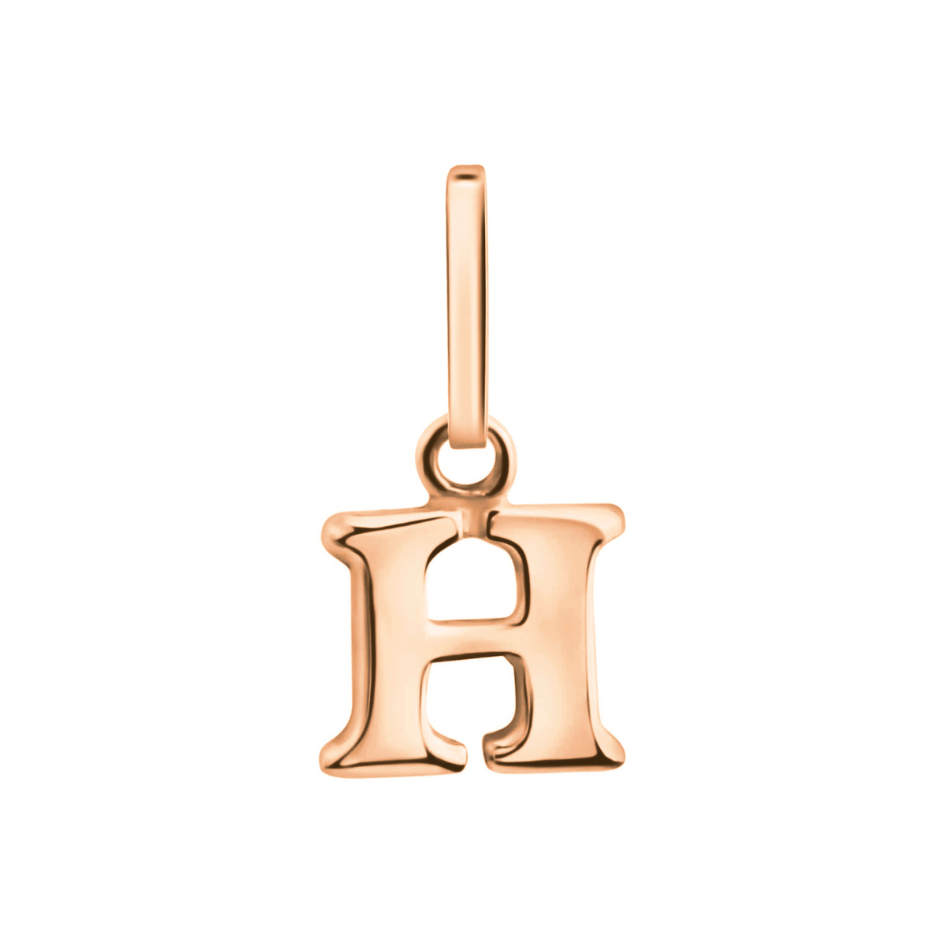 Anhänger Buchstabe H, 585 Rotgold, 6mm, schlicht