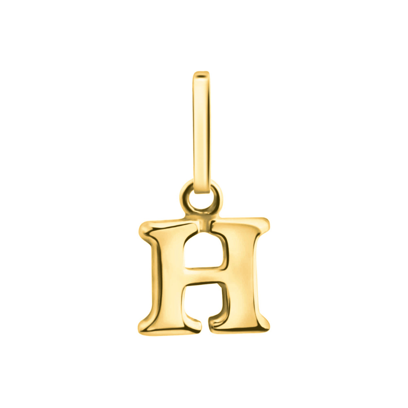 Anhänger Buchstabe H, 585 Gelbgold, 6mm, schlicht