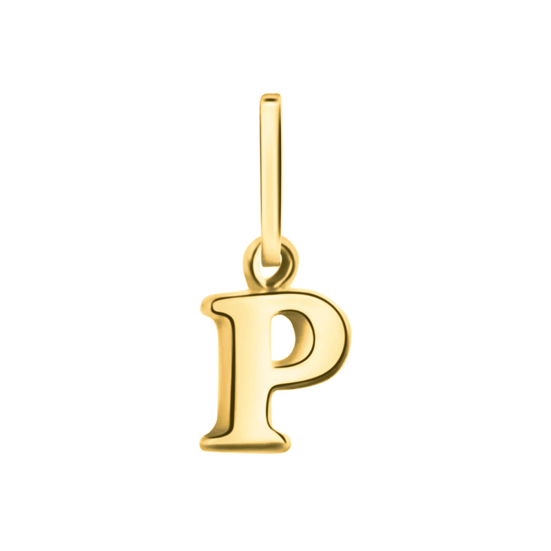 Anhänger Buchstabe P, 585 Gelbgold, 6mm, schlicht