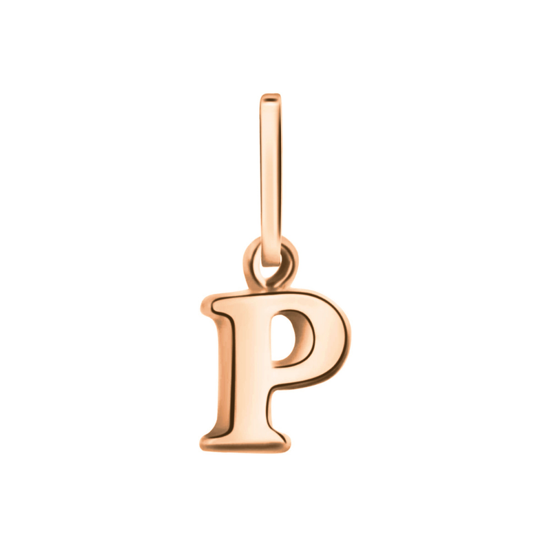 Anhänger Buchstabe P, 585 Rotgold, 6mm, schlicht
