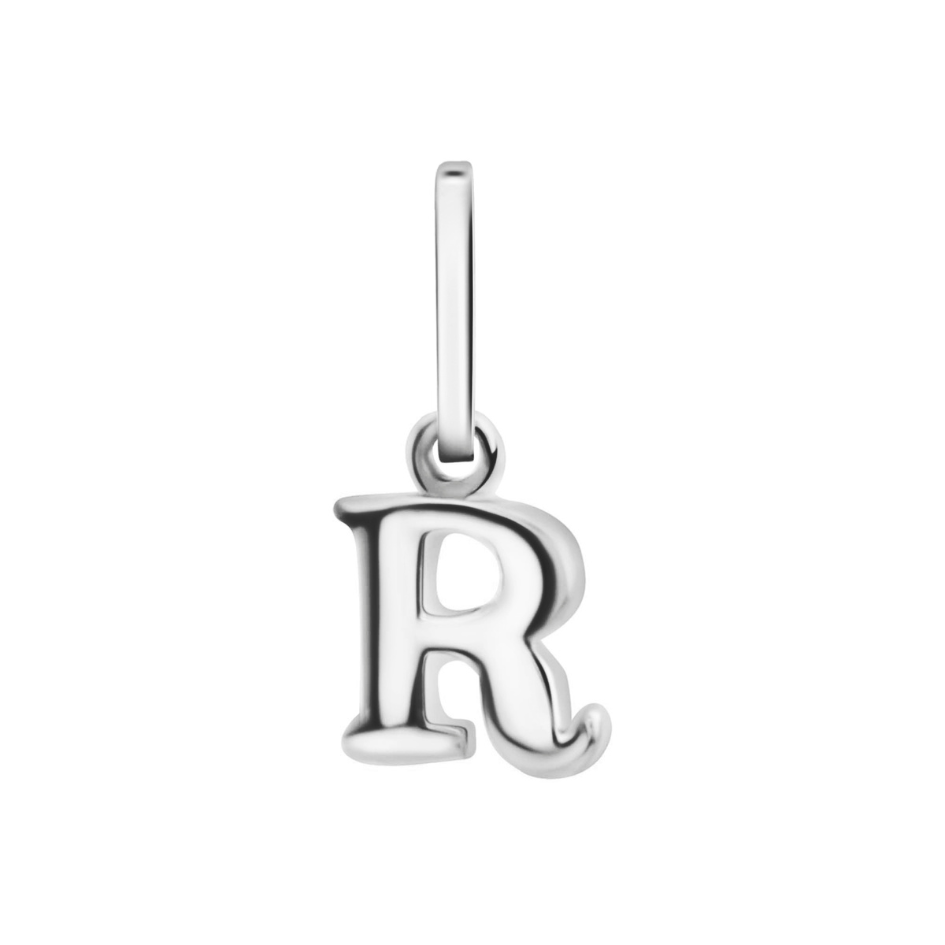 Anhänger Buchstabe R, 585 Weißgold, 6mm, schlicht