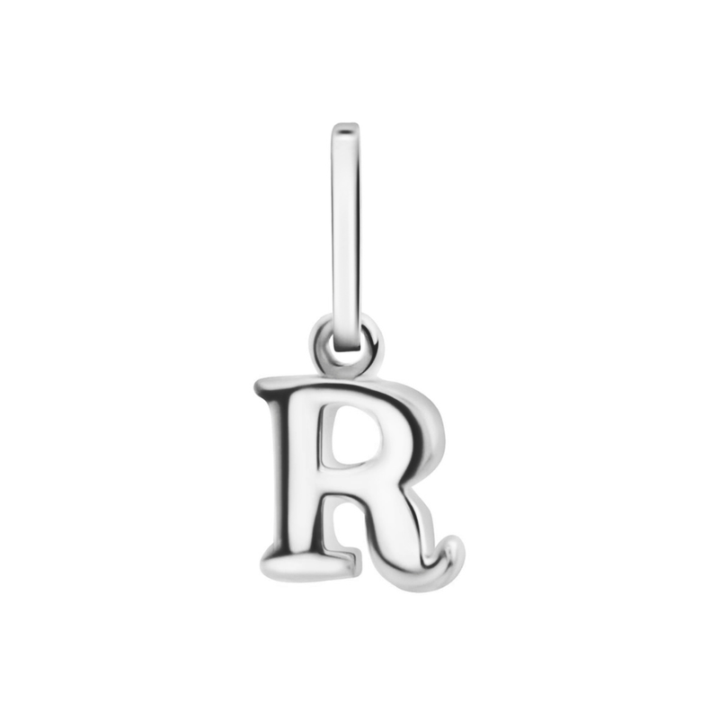 Anhänger Buchstabe R, 585 Weißgold, 6mm, schlicht