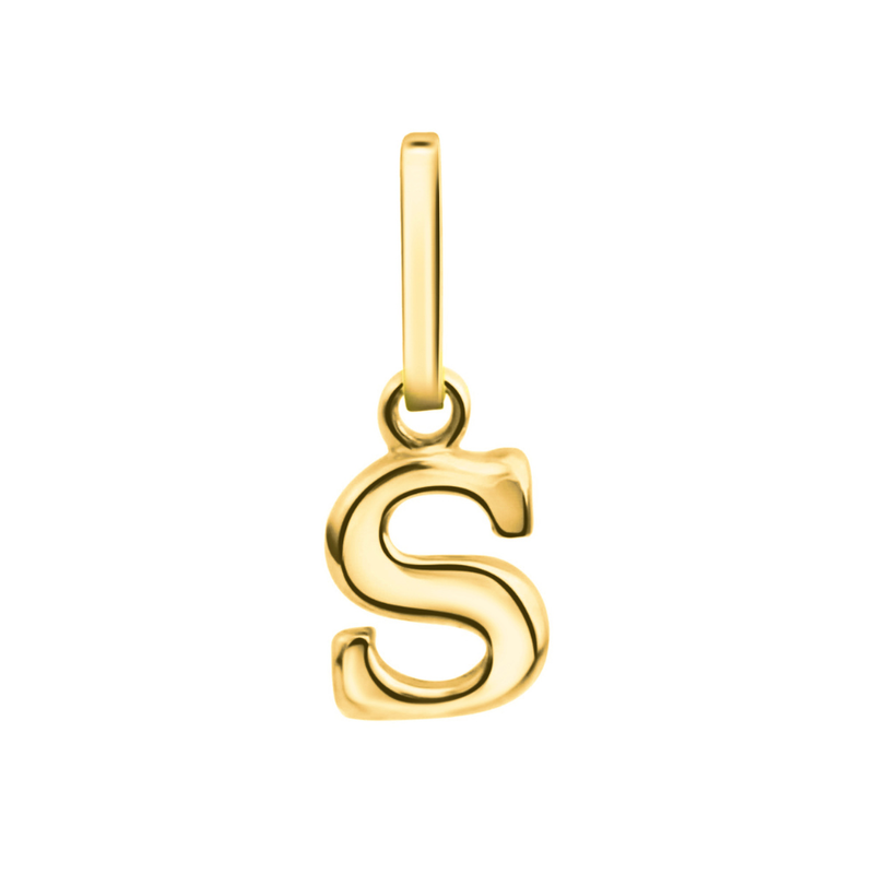 Anhänger Buchstabe S, 585 Gelbgold, 6mm, schlicht
