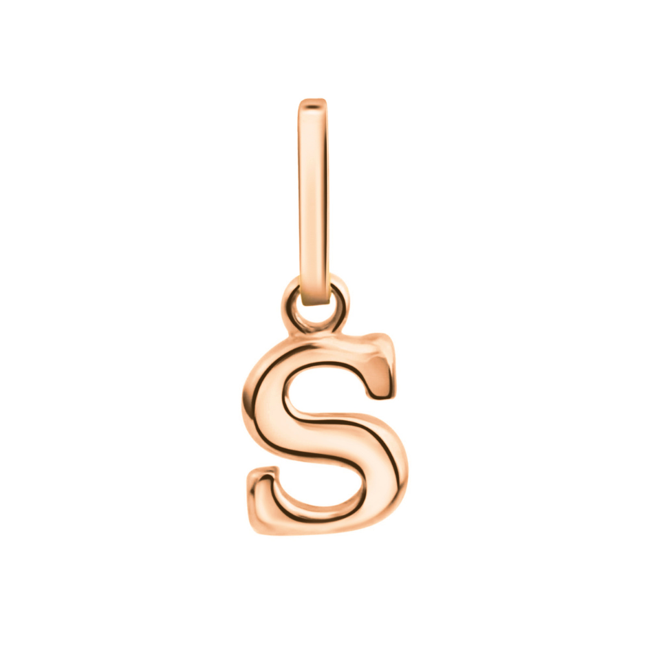 Anhänger Buchstabe S, 585 Rotgold, 6mm, schlicht