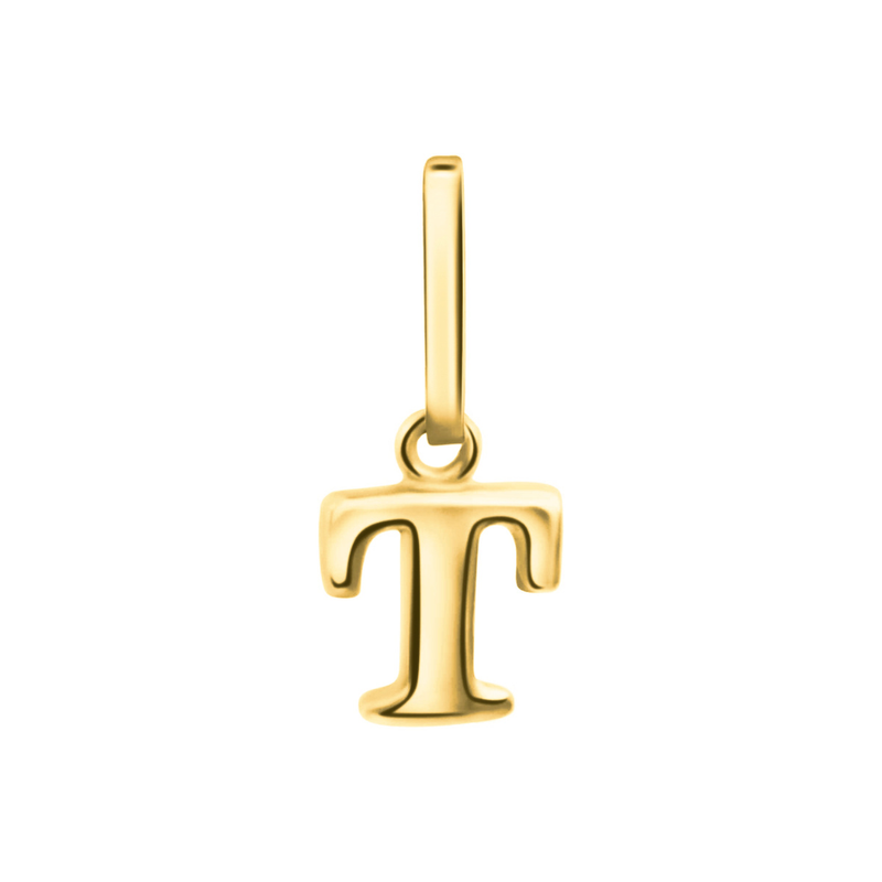 Anhänger Buchstabe T, 585 Gelbgold, 6mm, schlicht