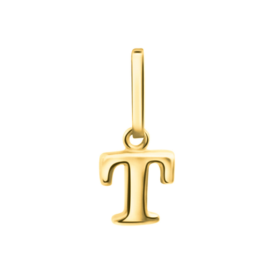 Anhänger Buchstabe T, 585 Gelbgold, 6mm, schlicht